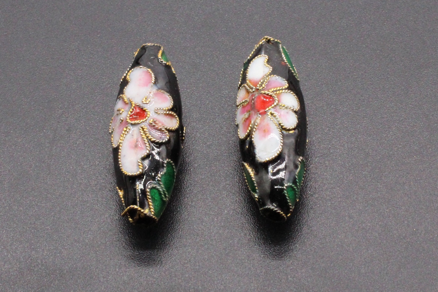 Traditional high-temperature enamel DIY jewelry accessories, cloisonne with beads, filigree, silver blue, 27*9 jujube pits pic 3