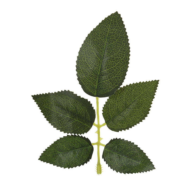 厂家直仿真丝印单支玫瑰叶橱窗摆件摄影道具家居装饰摆件现货批发详情6