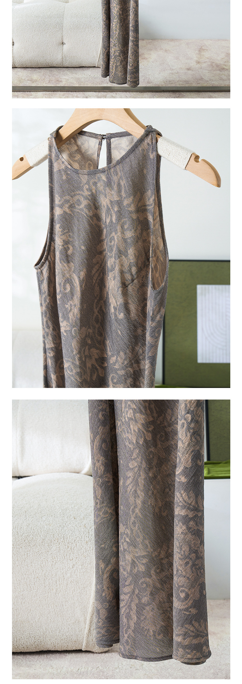 Rongtai Tencel Linen printed improved cheongsam sleeveless slimming dress for Women 2025 New style elegant A-line dress pic 41