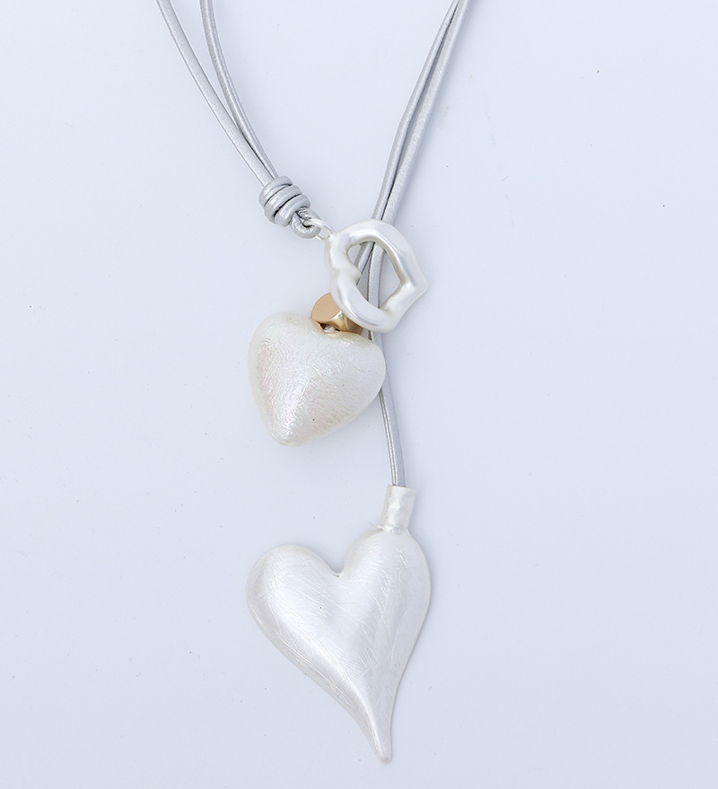 跨境亚马逊长链毛衣链时尚饰品爱心珍珠项链复古简约女士项链批发详情4