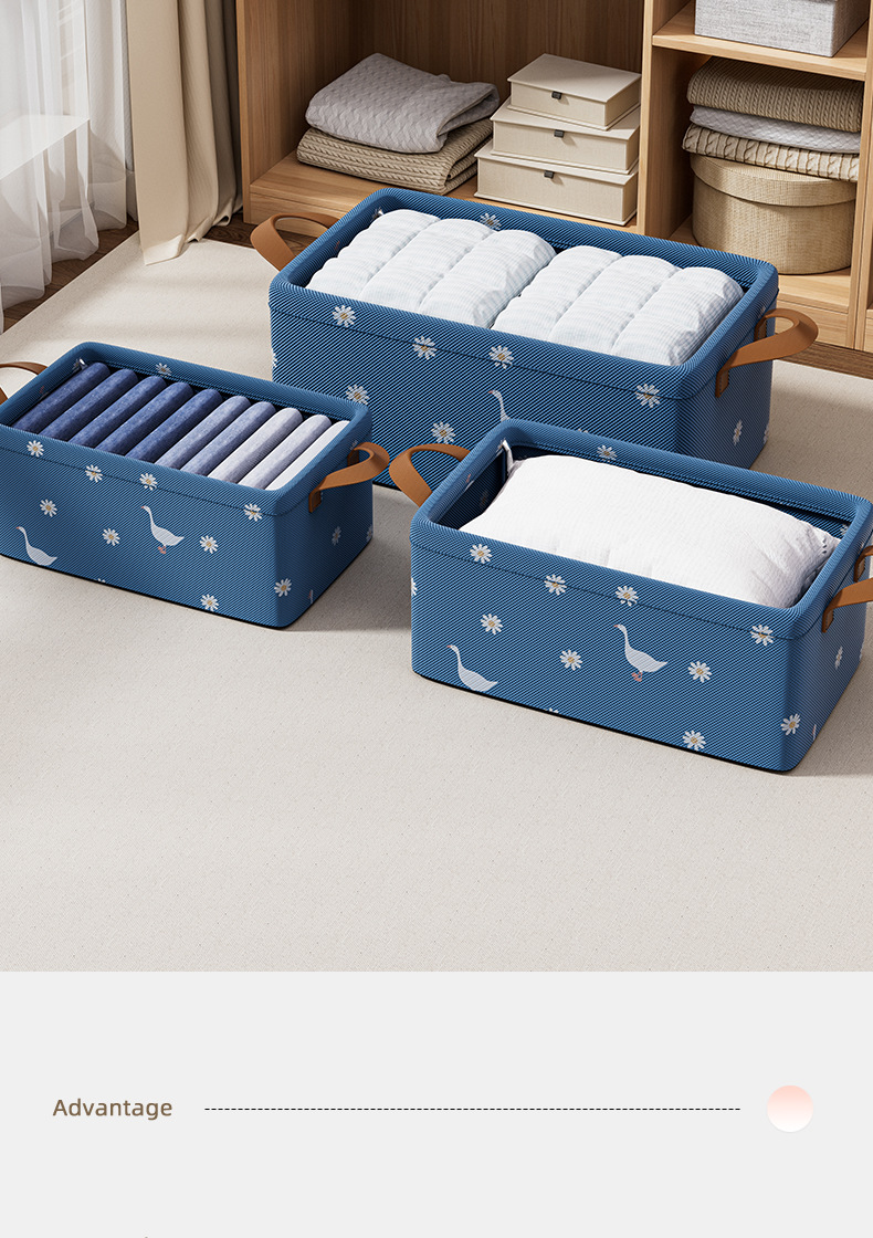 Clothing storage box, household living room and dormitory storage basket, wardrobe storage box, clothes and pants storage box, fabric organization box pic 14