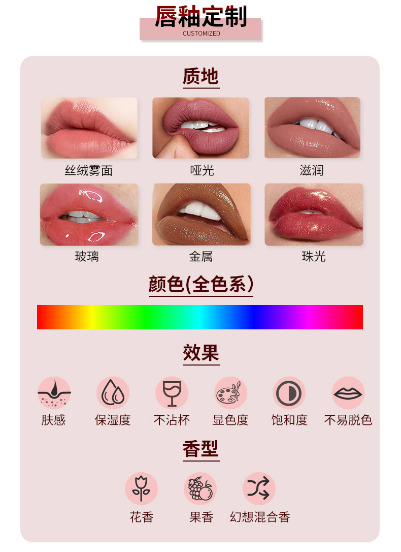 金色管子唇彩唇釉持久不脱色单支装套装哑光唇釉唇部彩妆工厂现货详情5