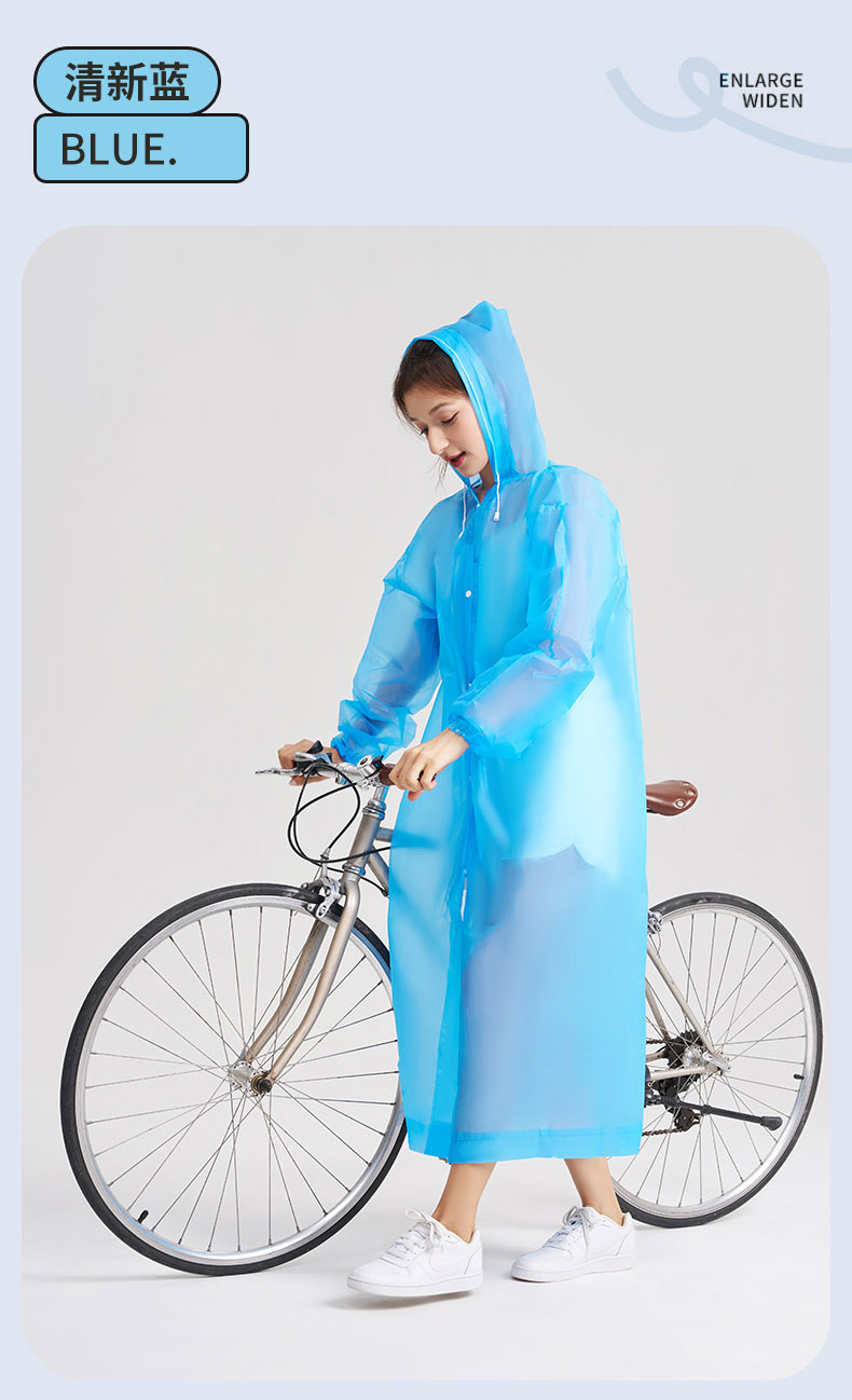 Non-disposable eva raincoat, fashionable outdoor walking portable, extended and thickened raincoat for children and adults pic 19
