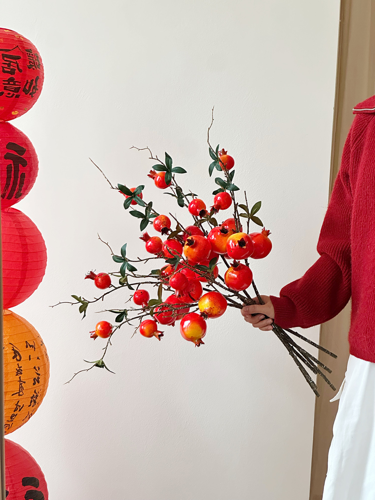 中式仿真石榴果实仿真花假花摆设年宵花喜庆过年客厅餐桌家居摆件详情1