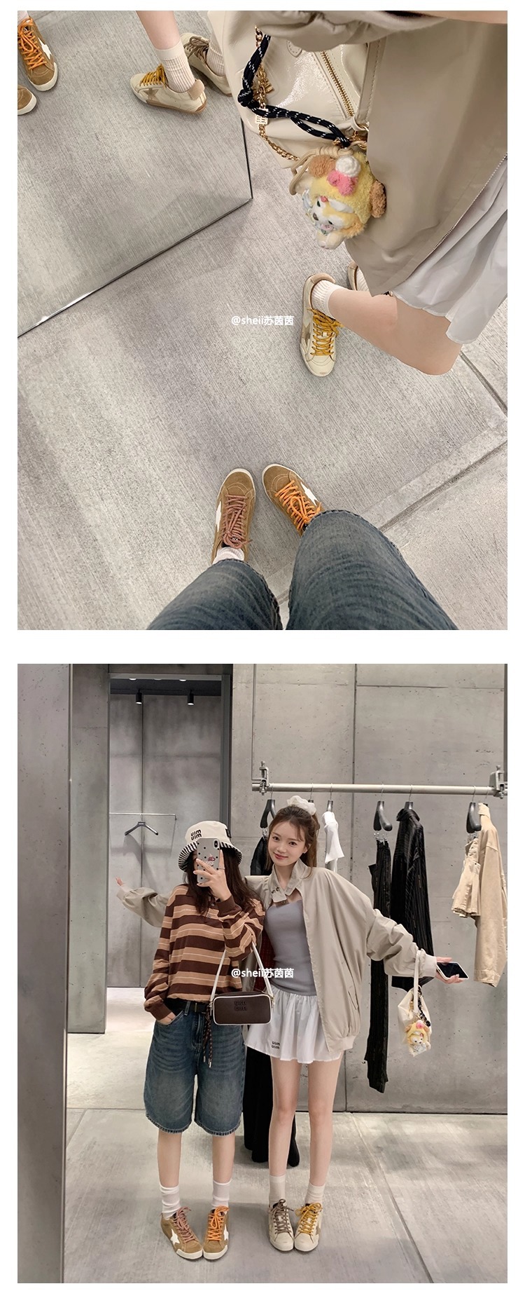 【苏茵茵】二代版~擦色小牛皮复古鸳鸯带板鞋女星星鞋厚底小脏鞋详情12