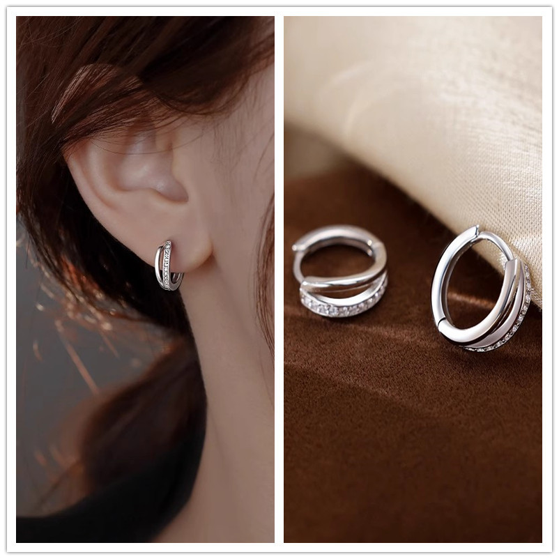 925 Silver Needle Earring Earrings for Women with a high-end feel, plain ring earrings, 2025 new bestseller, niche design, light luxury stud earrings pic 16