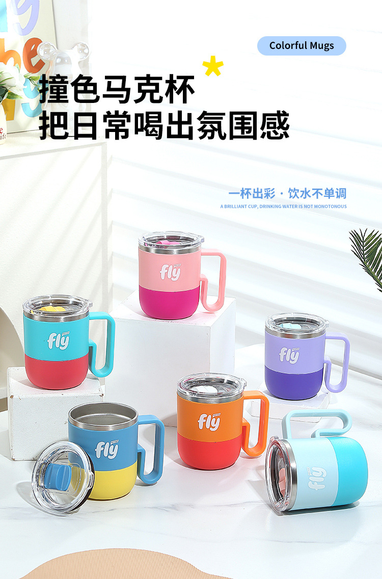 The 304 stainless steel fashionable and cute travel cup with a straw and handle rope design is a portable and simple student water cup pic 1