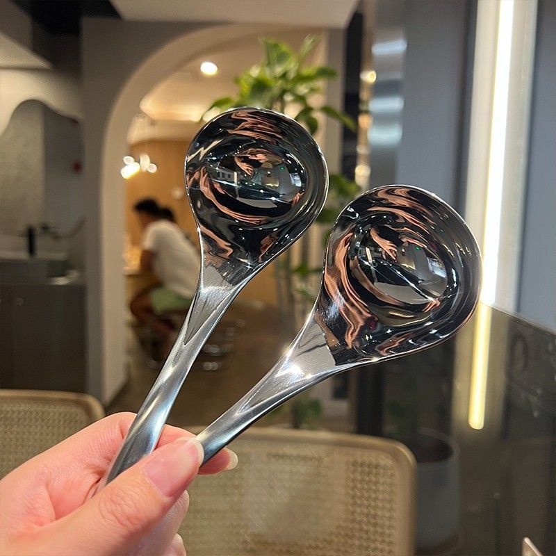 不锈钢汤勺盛汤勺加深大头勺大号喝汤勺大头喝汤勺喝粥勺子深汤勺详情6