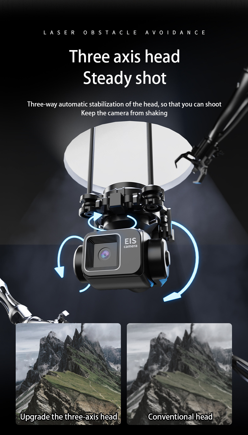 Cross-border unmanned aerial vehicle three-axis gimbal GPS positioning automatic return, brushless high-definition aerial photography, laser obstacle avoidance remote control screen pic 24