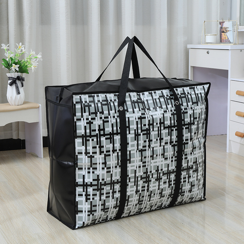 跨境高质量批发无纺布袋覆膜防水行李袋衣物被子收纳袋手提搬家打包袋详情11