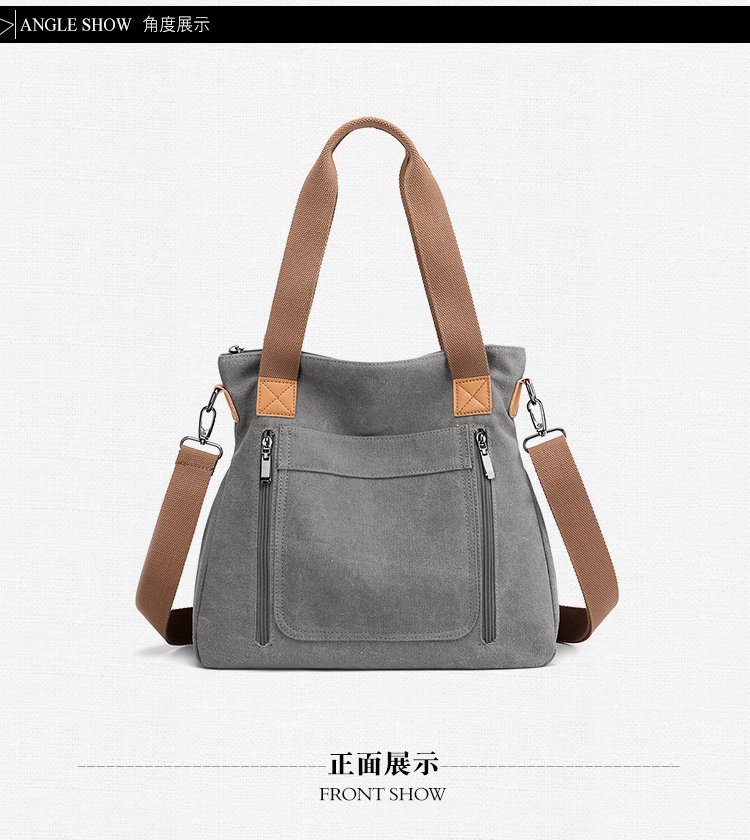大容量帆布包简约潮搭女包新款韩版手提休闲包都市丽人单肩斜挎包详情27