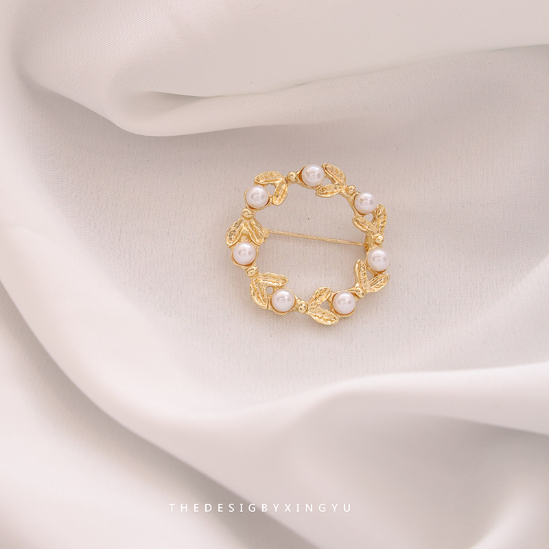 蝴蝶胸针高级感轻奢批发简约气质固定衣服别针西装珍珠服饰配件详情13