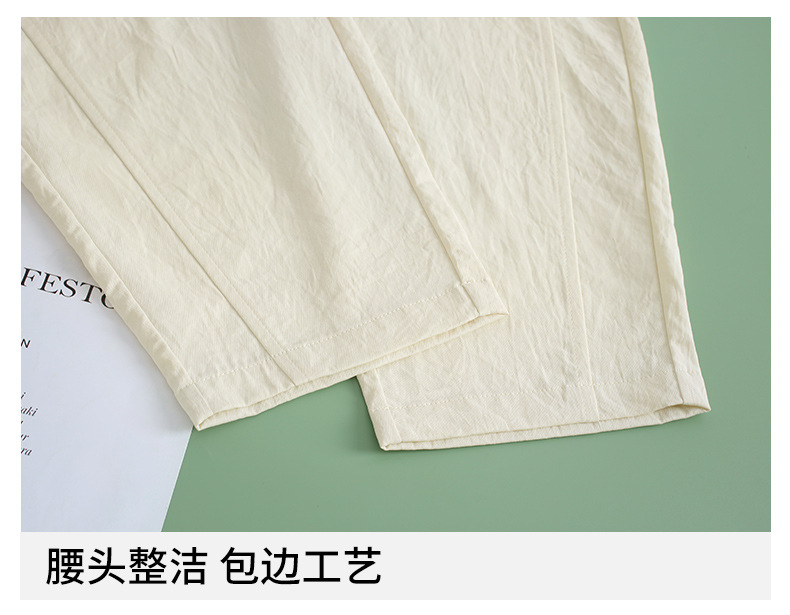 Nine-point Halon pants for women, slimming and slim, drawstring cigarette tube pants for women, new summer 2025, thin style pic 13