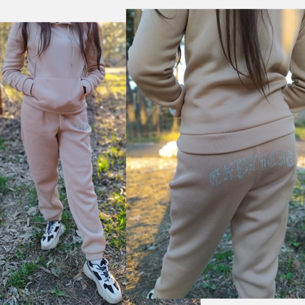 fashion printed sweatshirt sweatpants two-piece set详情5