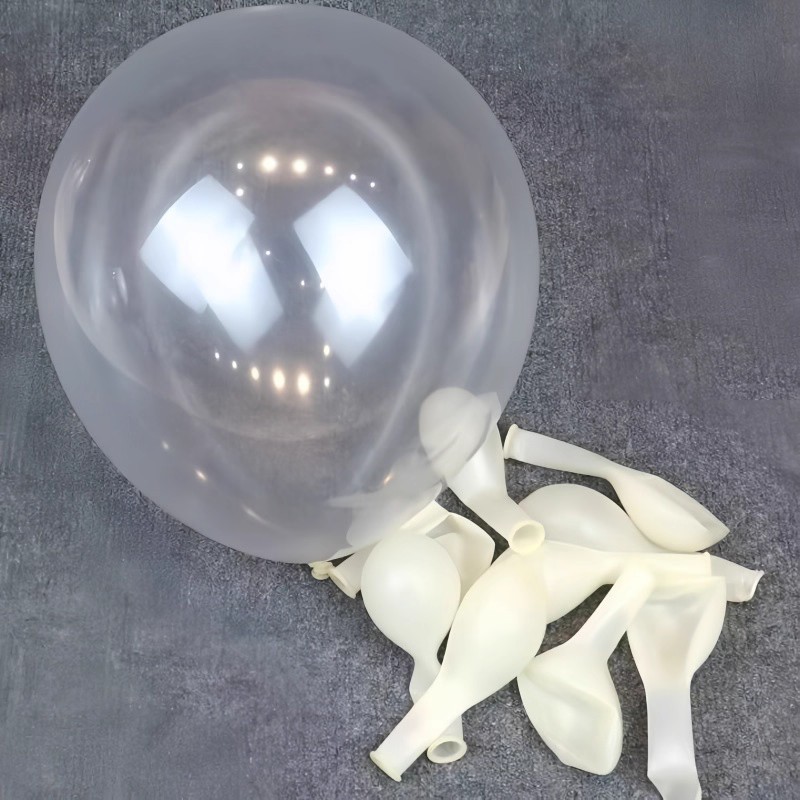 12寸白色透明乳胶气球幼儿园装饰场景布置生日派对情人节装饰气球详情6