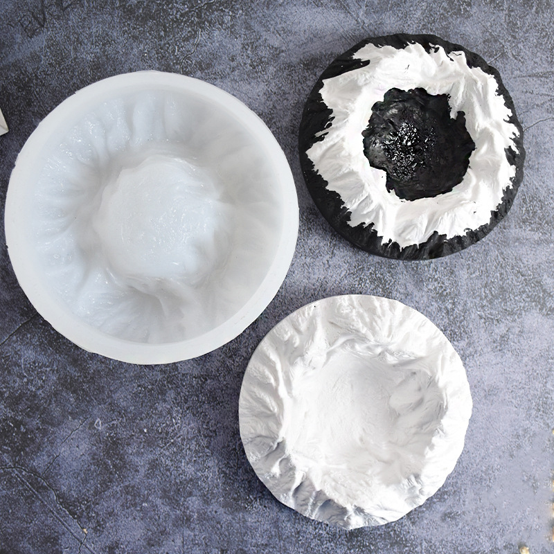 圆形冰山雪山硅胶模具仿真火山熔岩香薰石膏摆件滴胶磨具批发详情10