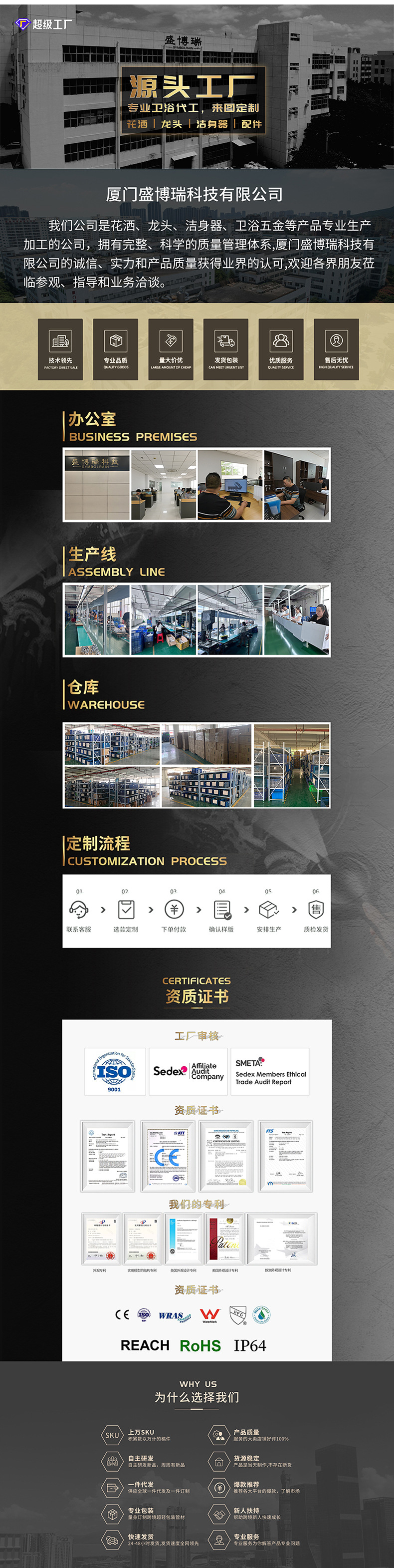 跨境酒店入墙式淋浴花洒 八寸圆形电镀顶喷 外贸单功能淋浴喷蓬头详情8