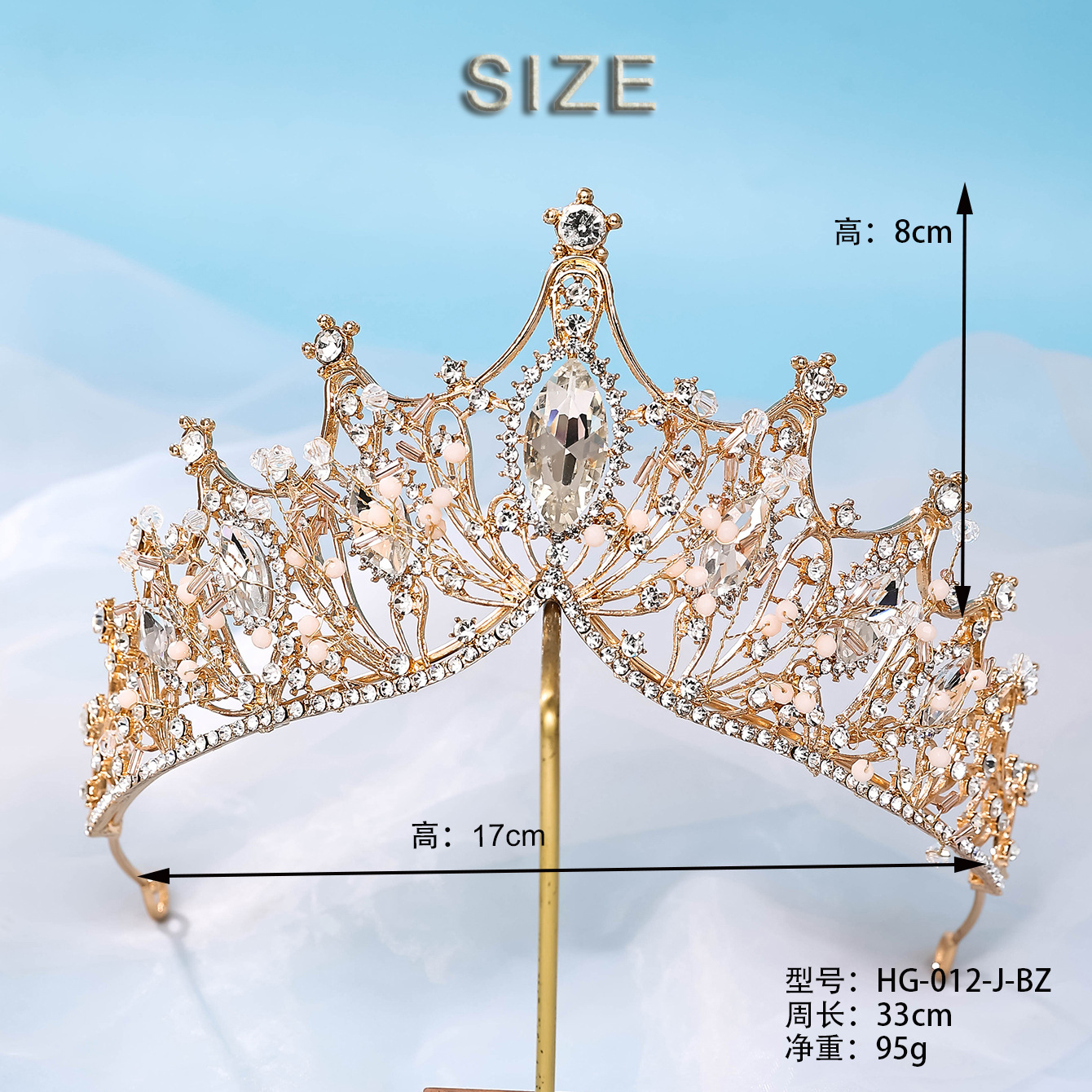 Nuevo estilo nupcial coronas coreanas blanco strass hecho a mano tocados vestidos de novia accesorios de fotografía vestidos de boda accesorios para el cabello pic 25