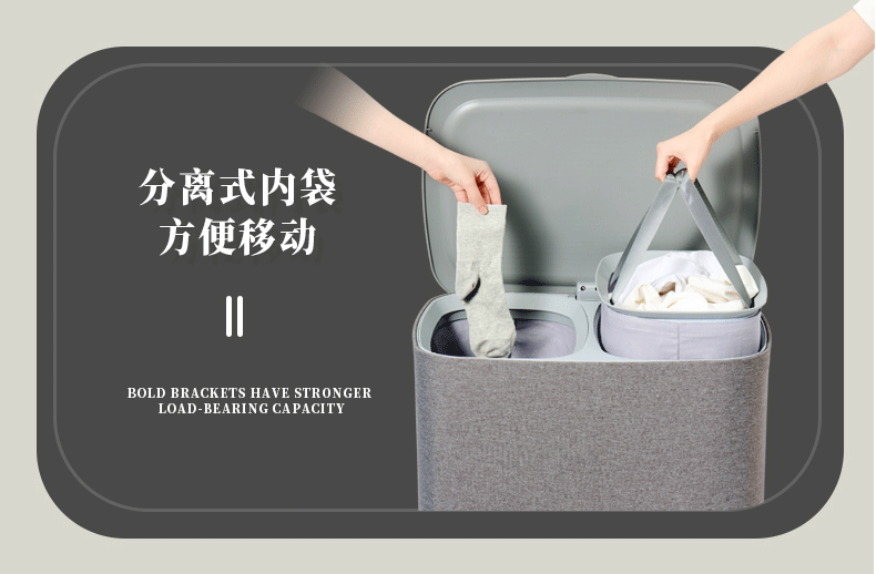 舒十牛津布带盖脏衣篮卧室收纳篓脚踏折叠式带提手卫生间脏衣篓详情13