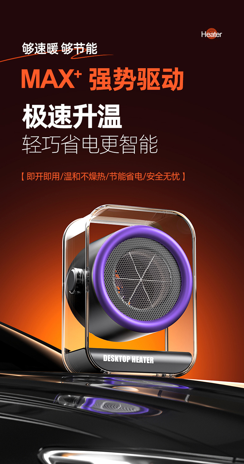 新品桌面取暖器快热办公室智能热风机便携式小型暖风机宿舍跨境详情5
