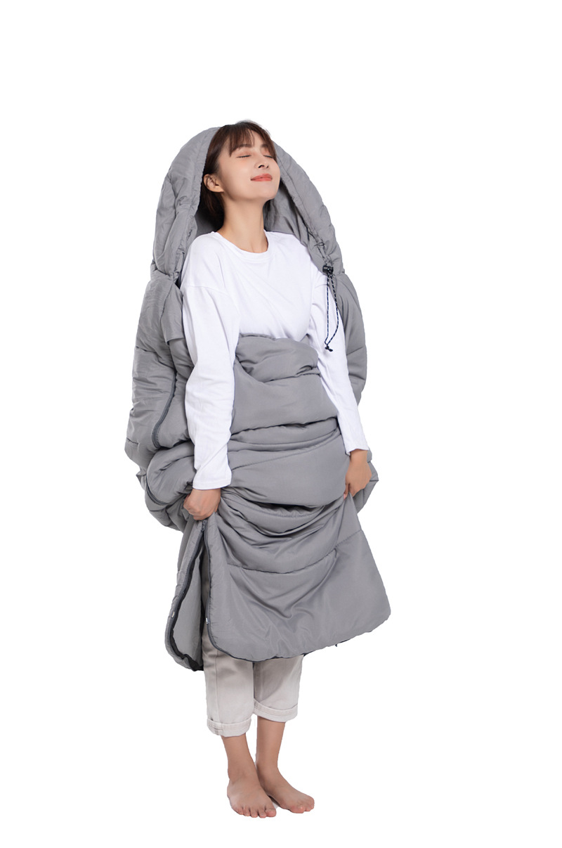 Factory wholesale envelope, cap sleeping bags, washable, machine-washable, splicable, portable cross-border outdoor trapezoidal sleeping bags pic 19