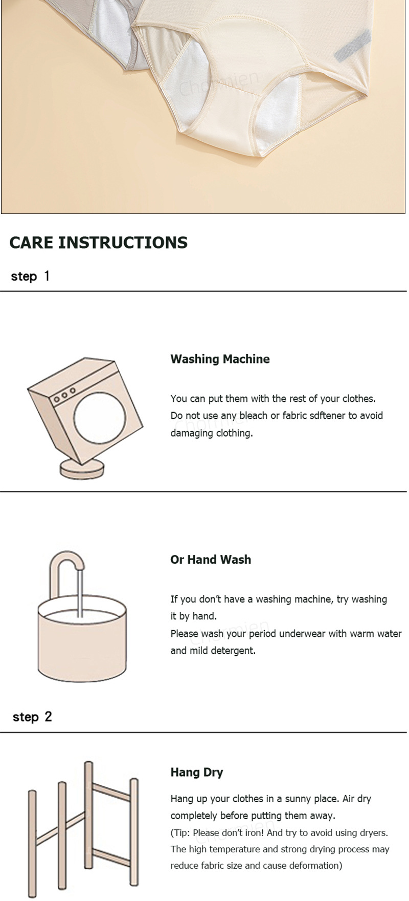 Anti-leakage thin physiological underwear for cross-border trade, breathable and hygienic underwear for women during menstruation pic 14