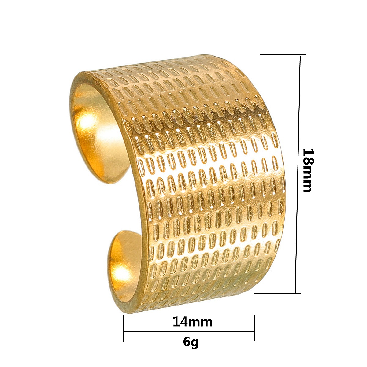 In 2024, an exaggerated style titanium steel ring with an open mouth for women on Amazon in Europe and America is vacuum-plated and does not fade pic 2