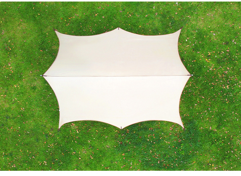 Sky tent, outdoor camping sunshade, hexagonal black rubber silver-coated thick curtain, sun protection canopy, camping and picnic equipment pic 19