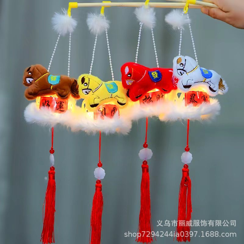 2026新款马年小灯笼爆款新中式新年景区夜市摆地摊发光热卖马年手提花灯详情4