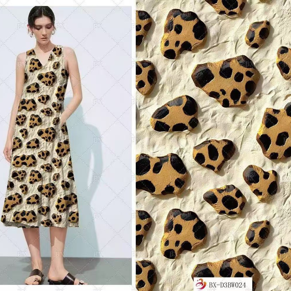 New 3D printed fabric, leopard print premium four-sided elastic clothing fabric, dress fabric, cross-border Amazon pic 8