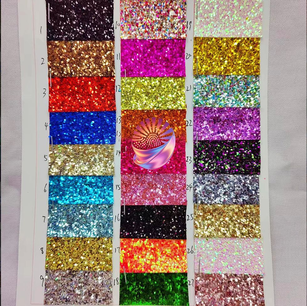 七彩镭射指纹烫金面料涤纶针织布料弹力演出服衣服玩具羽绒服详情29