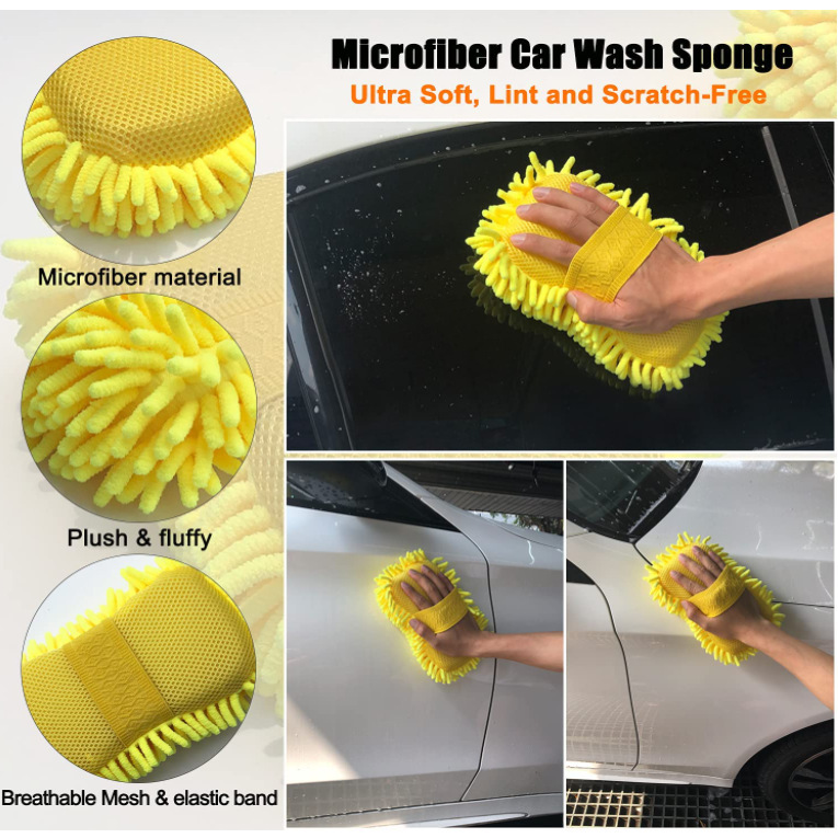 Cross-border source car wash and cleaning set of 10 pieces: car wash sponge, rubber thread, wheel hub brush, glass scraper, car wash brush pic 14