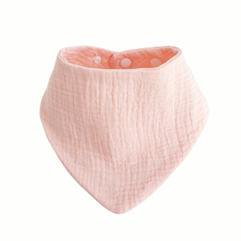 跨境亚马逊婴儿素色三角巾纯棉吸水新生儿口水巾绉布防脏透气围嘴详情12