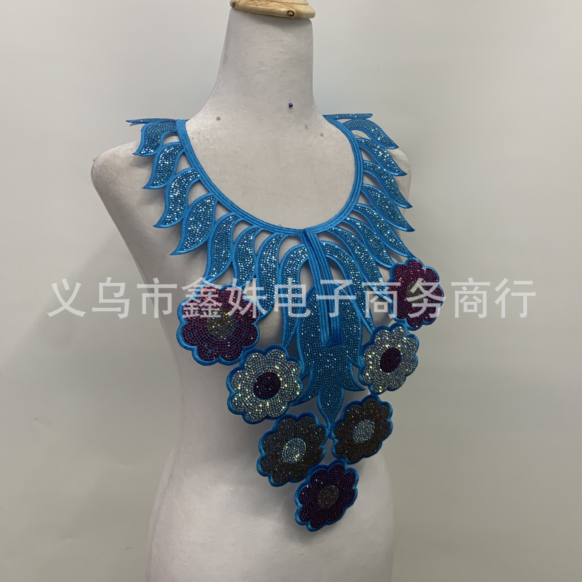 Full diamond back adhesive ironing DIY diamond-encrusted colored diamond shiny collar decoration fake collar collar accessories and auxiliary materials pic 3