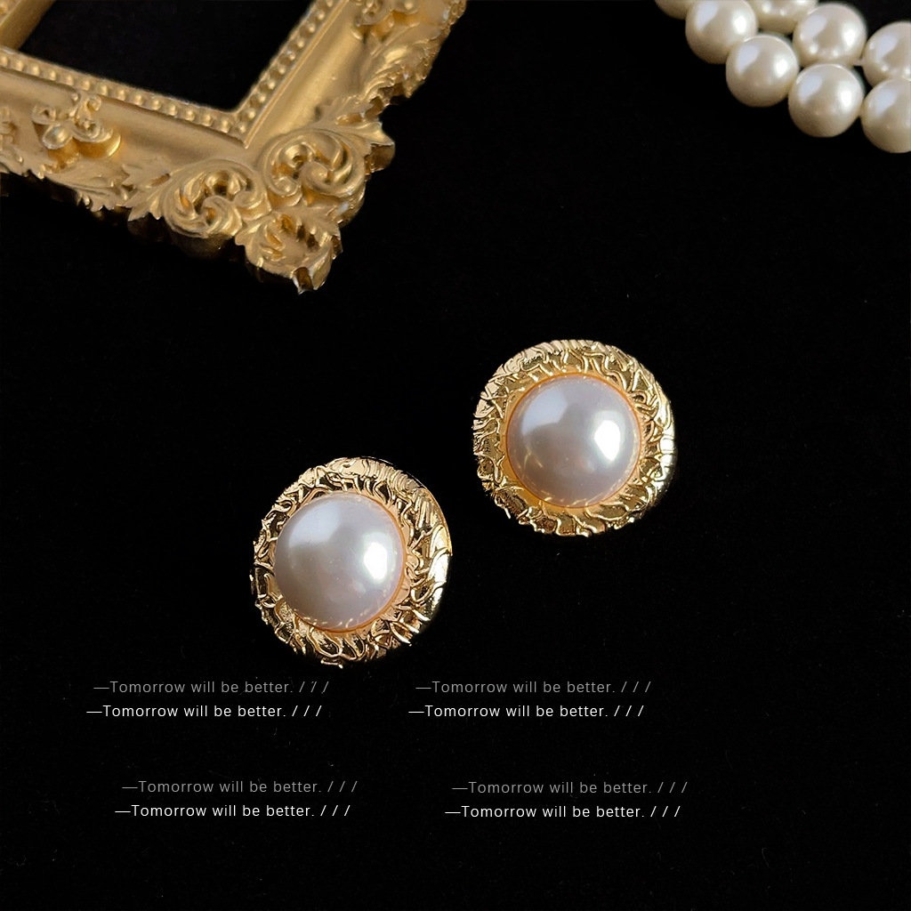 vintage high-end earrings, niche light luxury fashion, mid-style stud earrings, artistic temperament, fashionable earrings pic 51