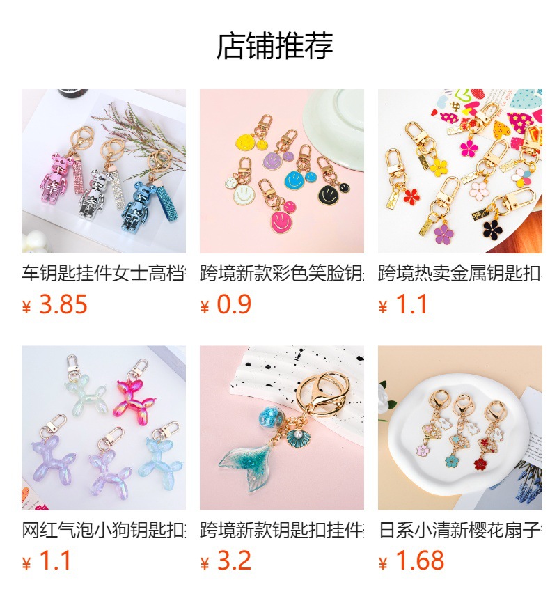 卡通渐变小熊钥匙扣挂件新款小礼品镀彩可爱包包挂饰情侣背包挂件详情2