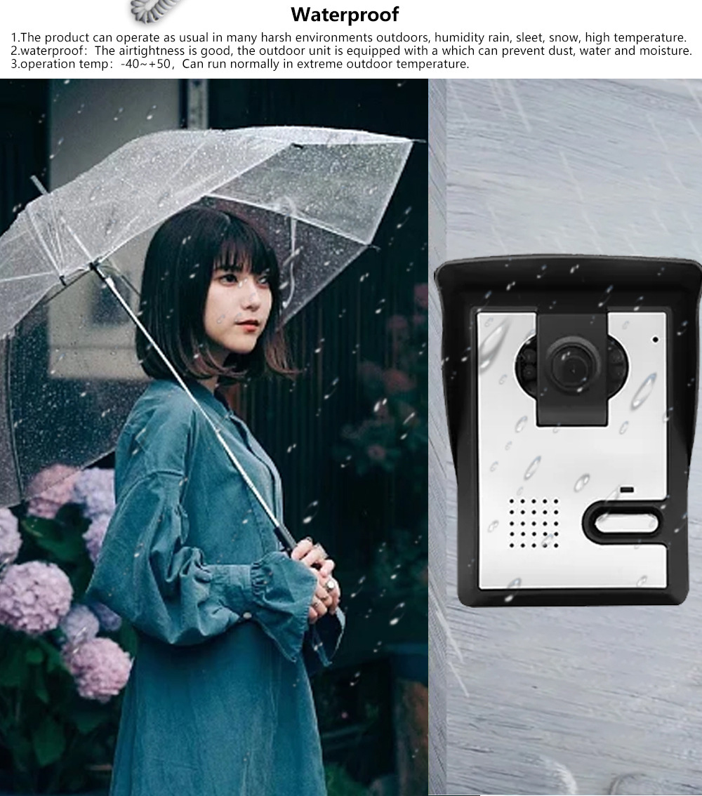 Venta directa de fábrica video timbre intercom visión nocturna hd ir smart villa home set interior cerradura intercom comercio exterior timbre de puerta al por mayor pic 8