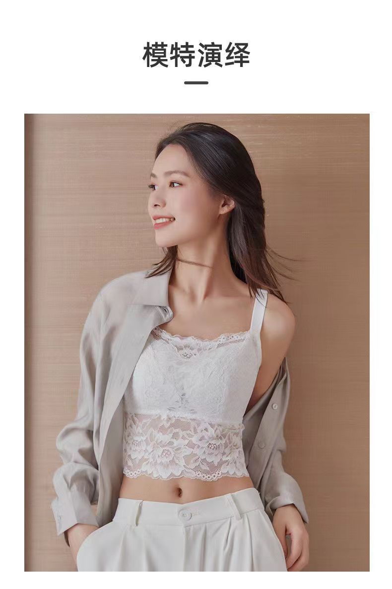 抹胸防走光全罩杯内衣大胸显小薄杯无钢圈防下垂美背蕾丝大码文胸详情15