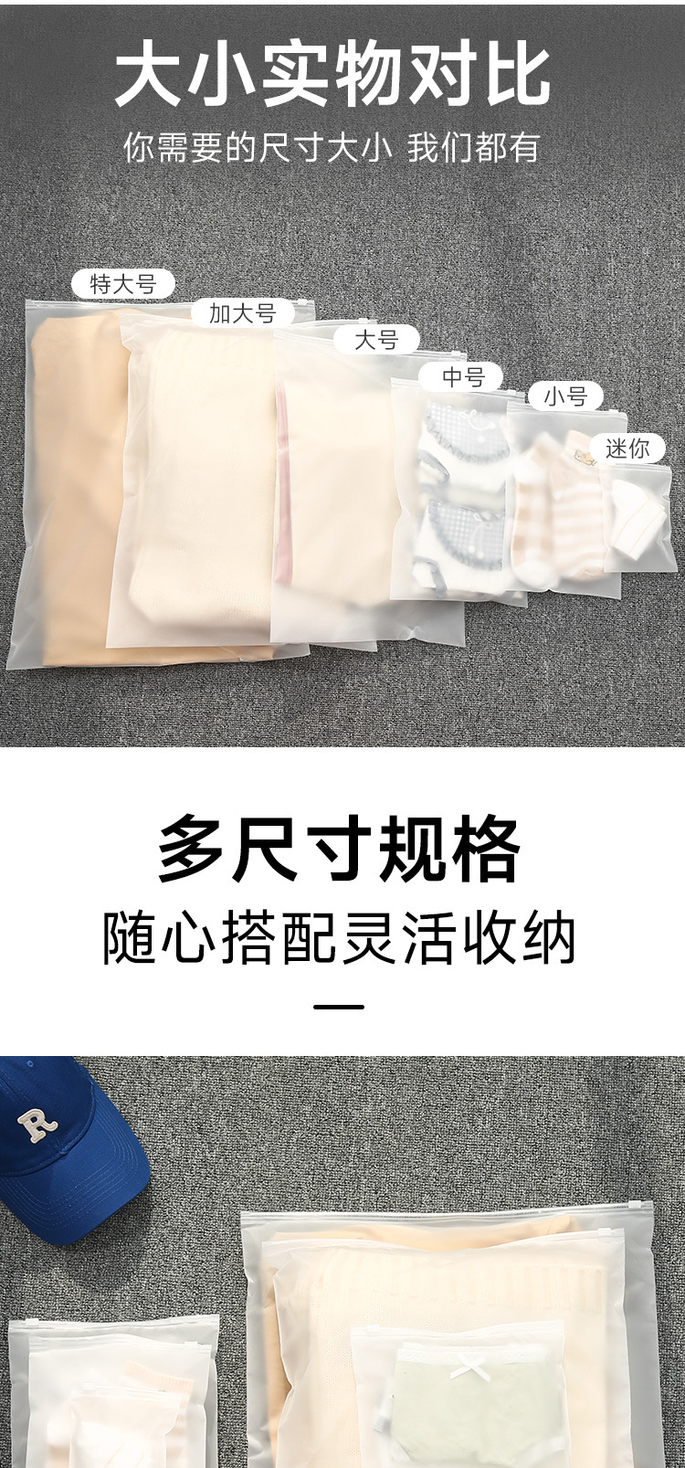 旅行收纳袋衣服衣物内衣鞋子自封袋行李箱整理袋防尘分装袋待产包详情2