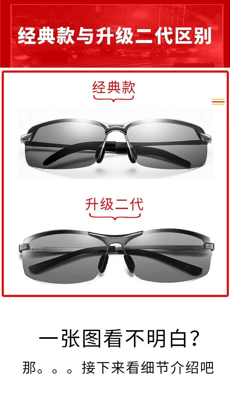 智能变光眼镜男士日夜两用驾驶自动变色偏光司机开车专用太阳墨镜详情5