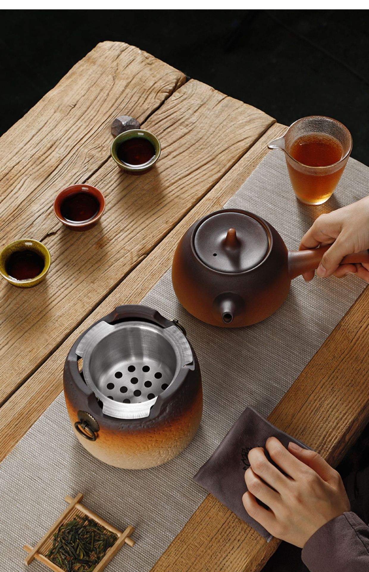 围炉煮茶室内家用器具全套烧烤炉烤火炉子碳炉陶土炭炉烤茶套装详情21