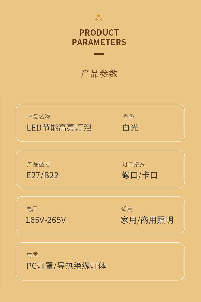 灯泡led节能灯恒流不虚标e27螺口B22卡口大功率厂房白光照明球泡详情12