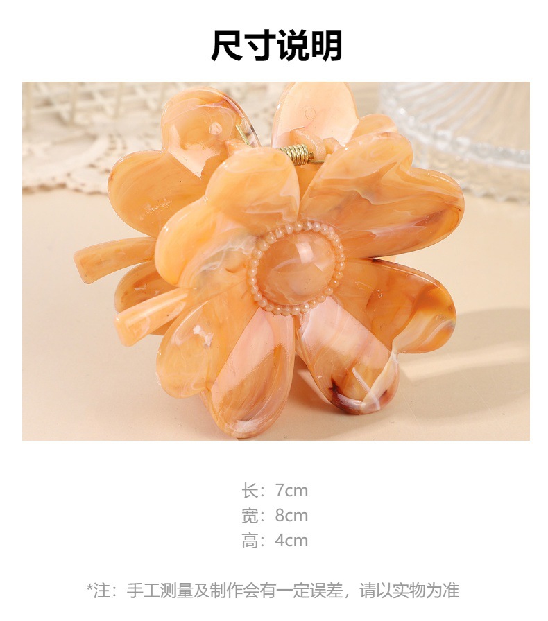 2025年夏季新款多巴胺大理石纹发夹饰品抓夹紫荆花高级感鲨鱼夹详情17