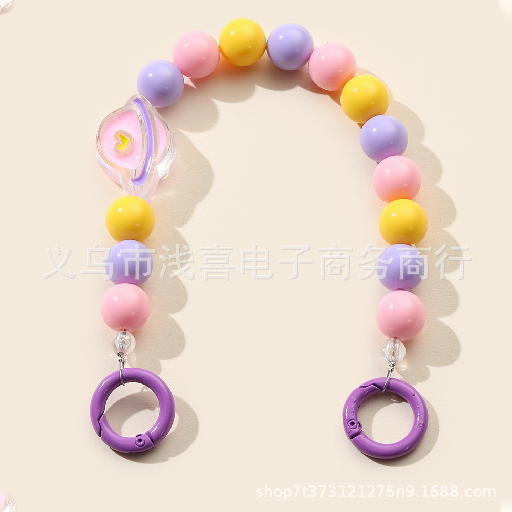 European and American InS-style cartoon acrylic round bead hand chain phone case diy accessory, mobile phone chain beaded for women pic 12
