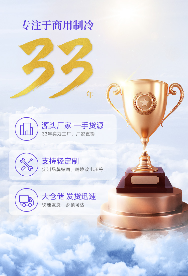 Commercial large-capacity freezer, single-temperature freezer for switching between freezing and refrigeration, factory Suiling Freezer pic 5