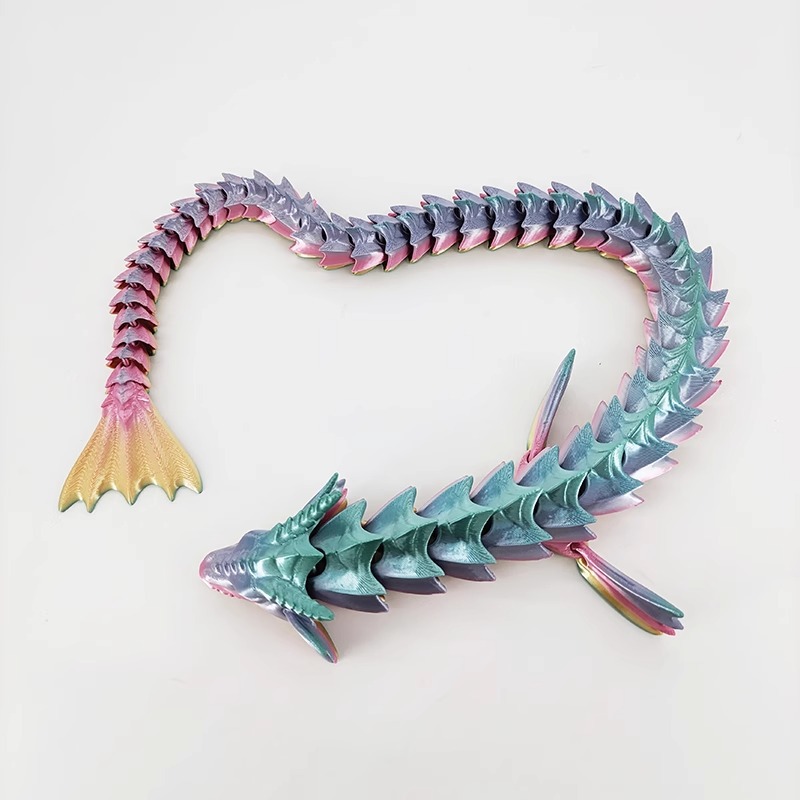 【跨境爆款】3d打印摆件玩具蛟龙水龙海龙关节可活动夜光儿童装饰详情1