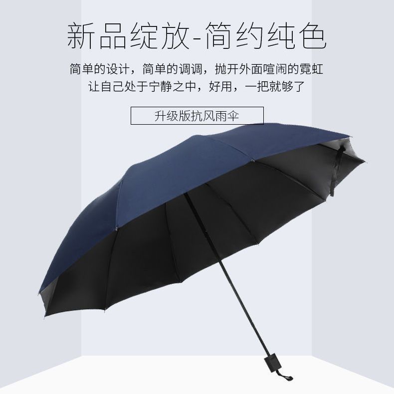 大号超大雨伞男女三人晴雨两用折叠学生双人反向黑胶防晒遮阳伞厂详情1