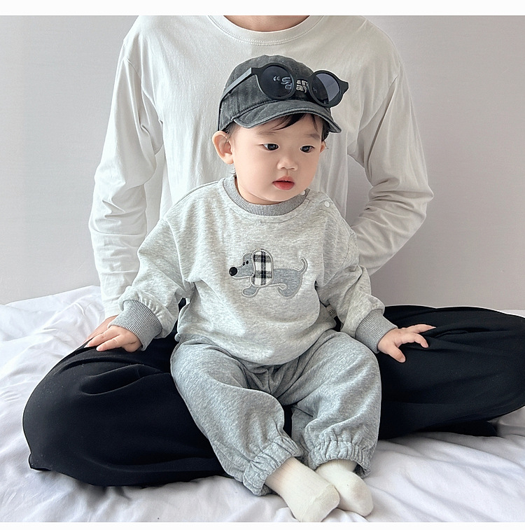 婴幼儿网红春秋套装男童小狗卫衣卫裤秋季两件套小童帅气韩版童装详情16