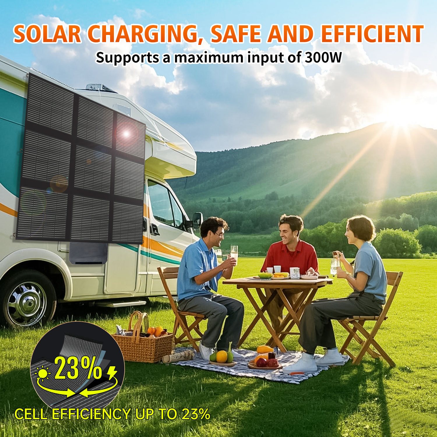 途阳300W地毯式太阳能折叠包单晶太阳能电池板户外便携应急充电详情9