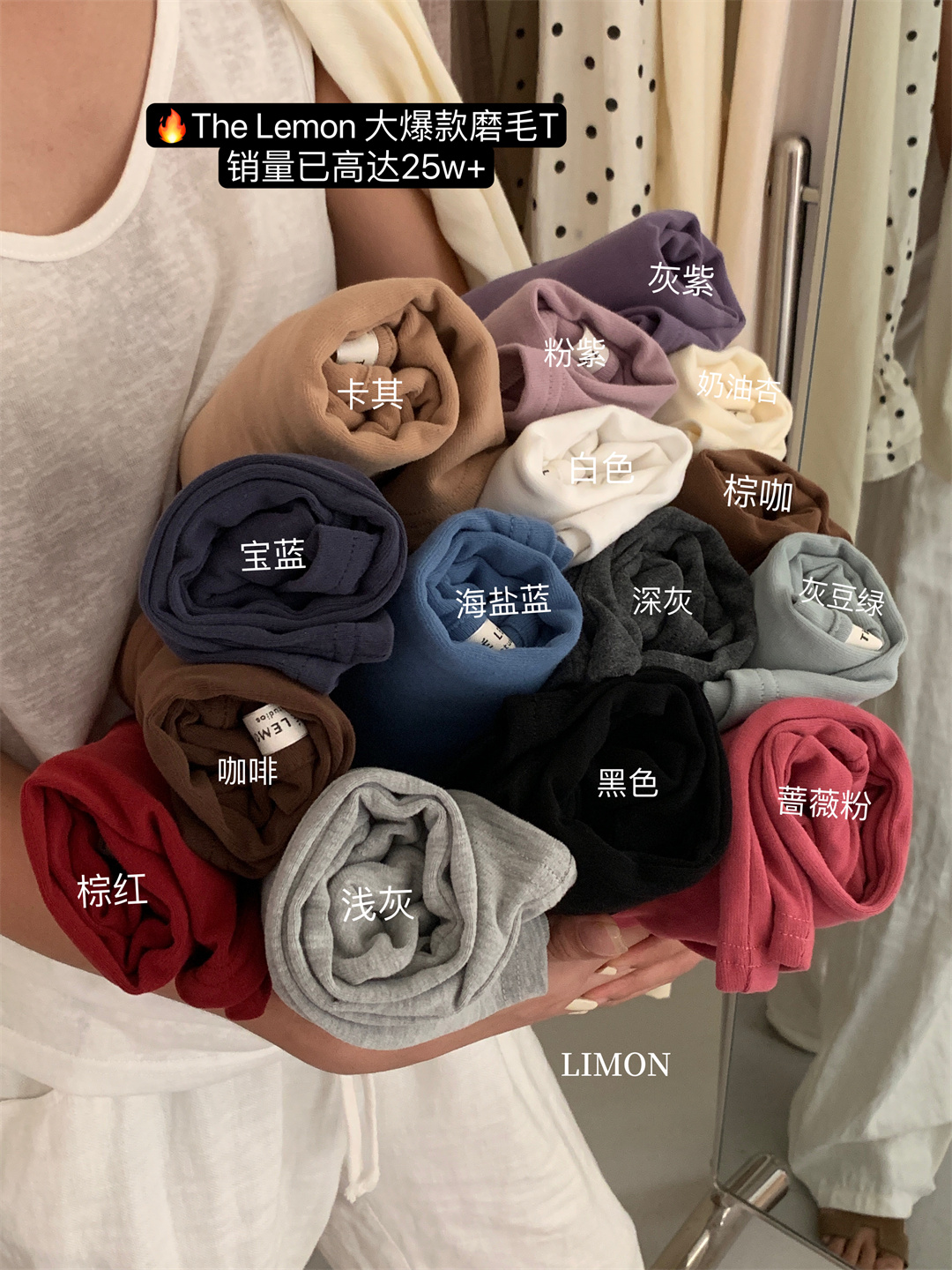 THE LEMON柠檬绿茶正肩磨毛短袖t恤女2024秋季新款百搭上衣打底衫详情70